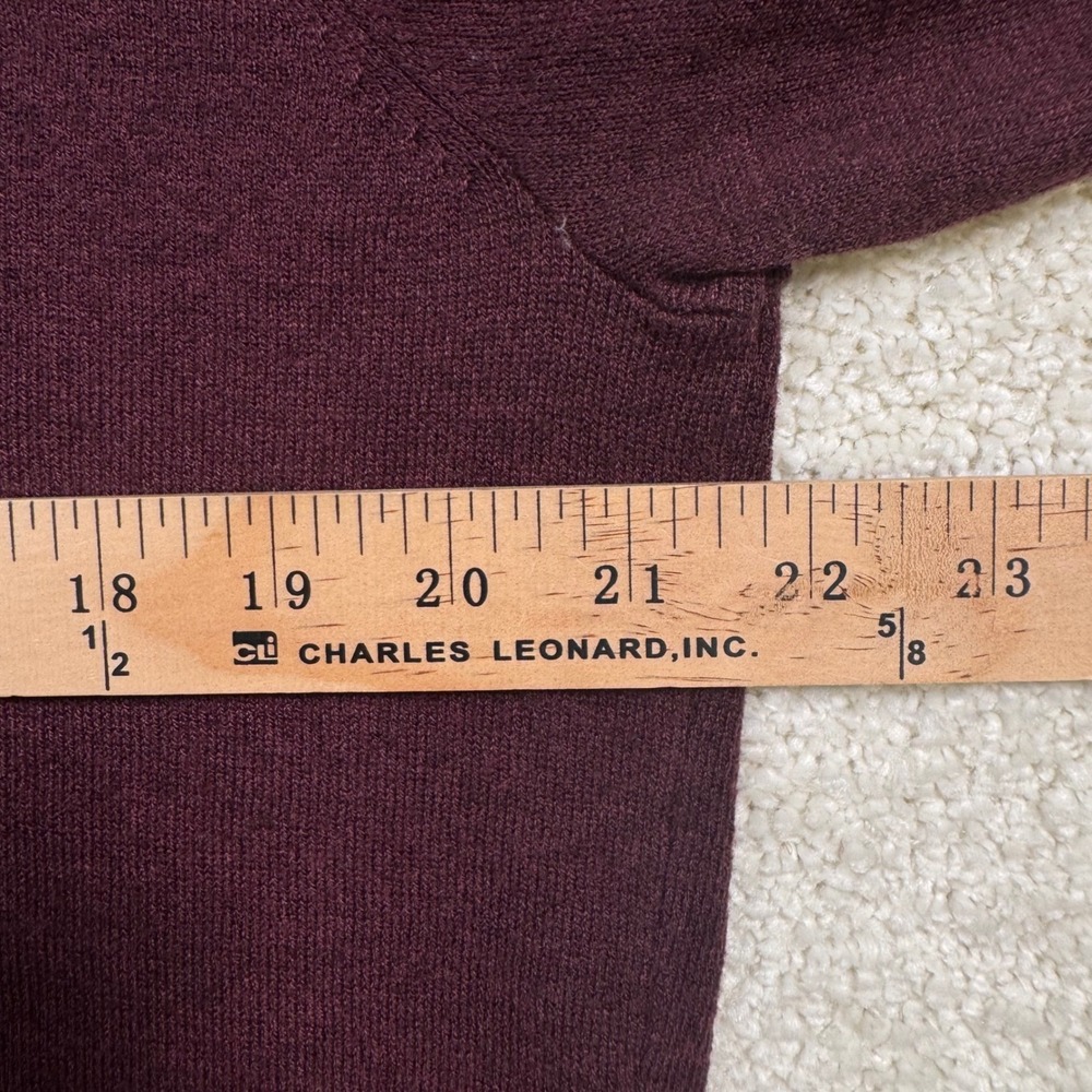 Smartwool Quarter Zip Merino Wool Blend Sweater Large Mens Burgundy - Picture 6 of 8